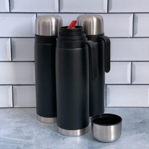 TERMO 1 LT MEDIA MANIJA NEGRO MATE