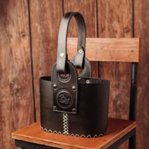 CANASTA MATERA PREMIUM OVALADA CUERO VACUNO